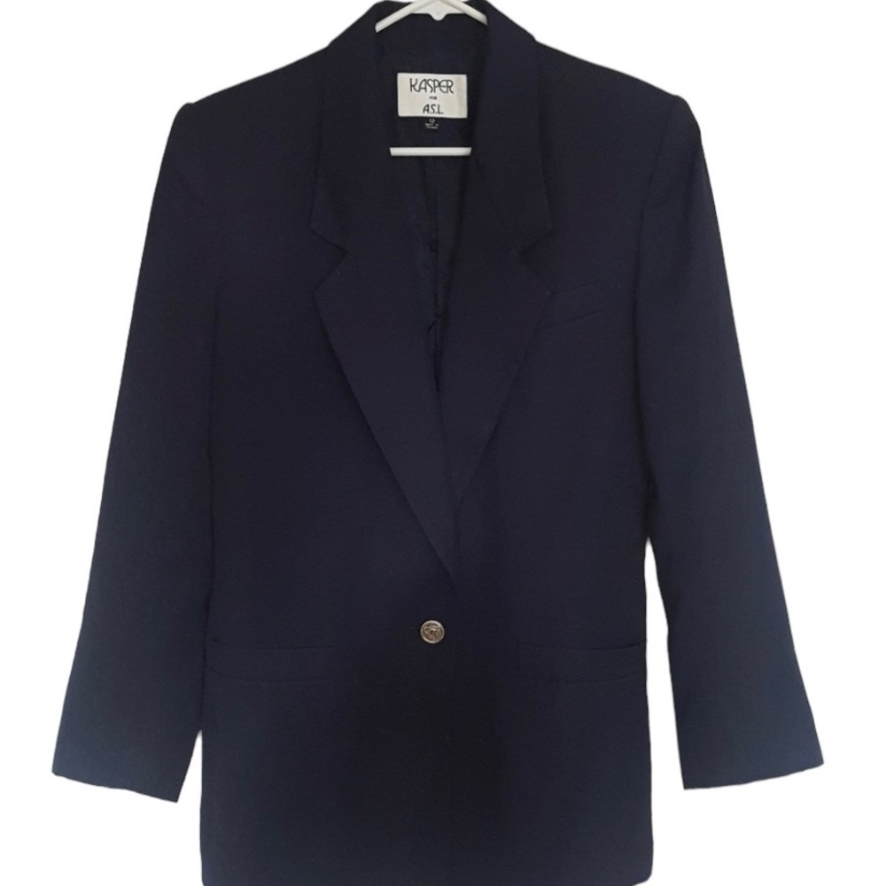 Kasper for ASL Black Blazer Jacket Vintage